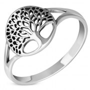 Tree of Life Plain Silver Ring - rp869